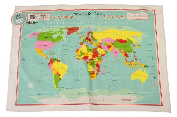 Pamučni ručnik Rex London World Map 50 x 70 cm