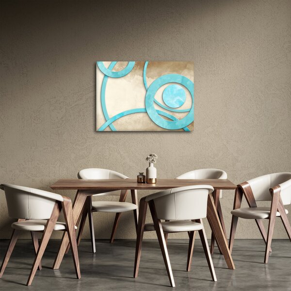Slika - Plavi krugovi na akvarelu (70x50 cm)