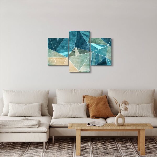 Slika - Tirkizna apstrakcija (90x60 cm)