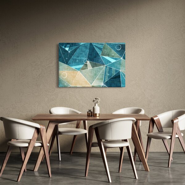 Slika - Tirkizna apstrakcija (90x60 cm)