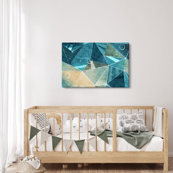 Slika - Tirkizna apstrakcija (90x60 cm)