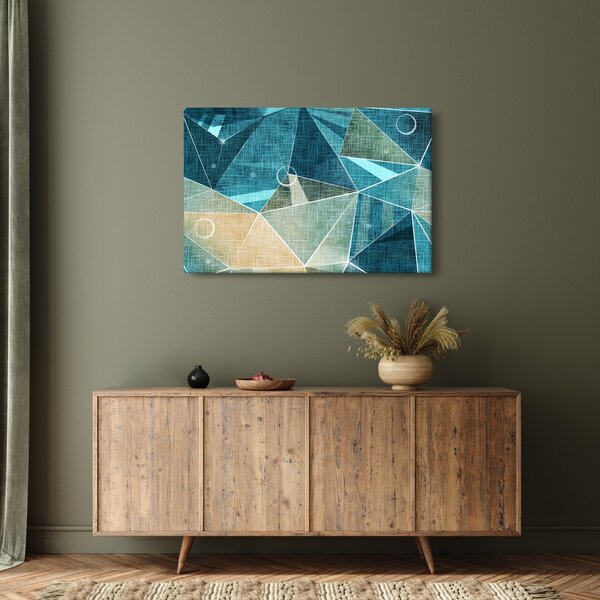 Slika - Tirkizna apstrakcija (90x60 cm)