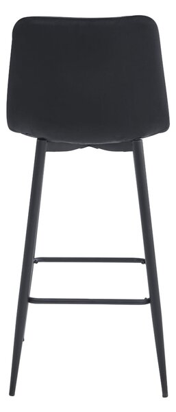 Barska stolica POZZA VELVET s crnim nogama, crna