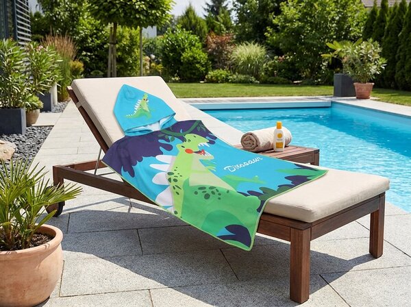 Dječje pončo DINOSAUR šareno Dimenzije: 60 x 120 cm