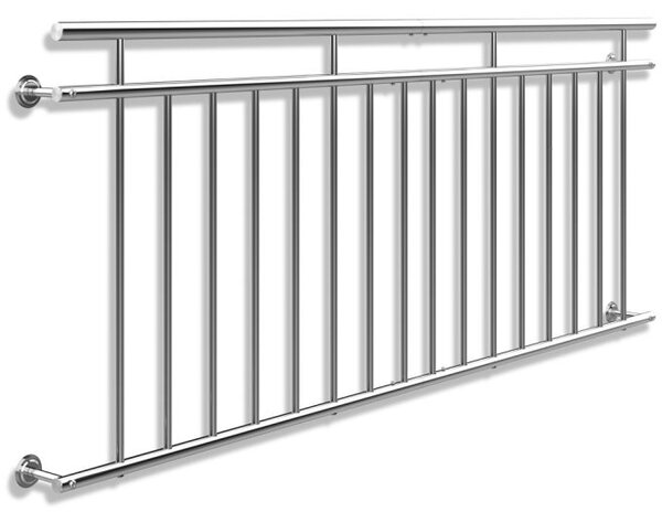 Francuska prozorska ograda ZOE, 225x90 cm, srebrna Monzana