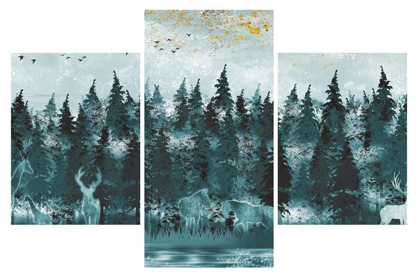 Slika - Životinje u šumi (90x60 cm)