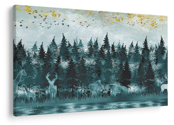 Slika - Životinje u šumi (90x60 cm)
