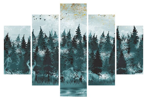Slika - Životinje u šumi (150x105 cm)