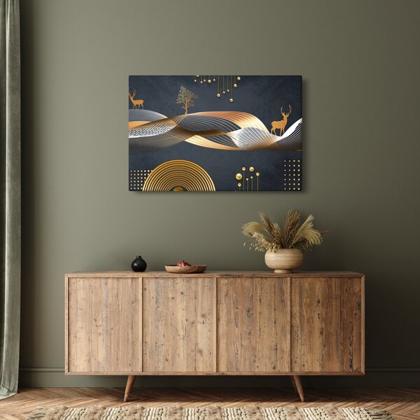 Slika - Grafika s jelenom (90x60 cm)