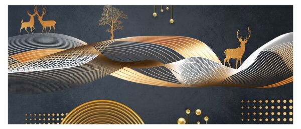 Slika - Grafika s jelenom (120x50 cm)