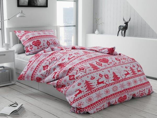 Pamučna posteljina Božic crvena Dimenzije posteljine: 70 x 90 cm | 140 x 200 cm