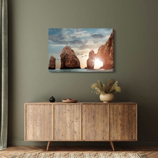 Slika - Zalazak sunca nad liticama (90x60 cm)