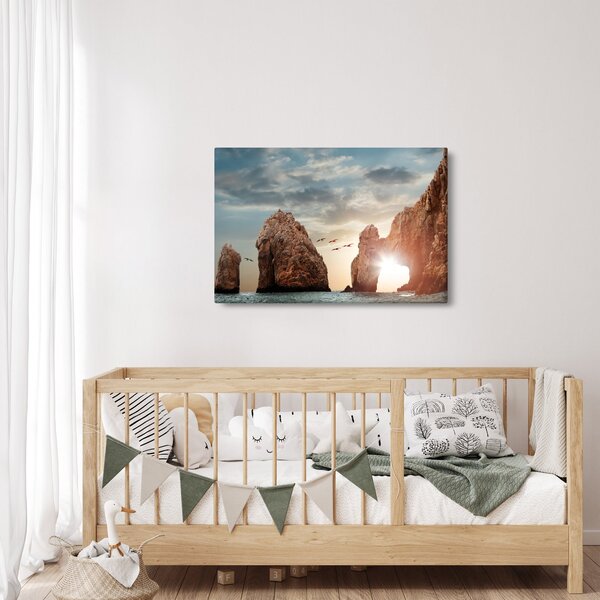 Slika - Zalazak sunca nad liticama (90x60 cm)