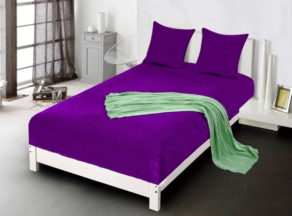 Plahta mikropliš SOFT 90x200 cm tamno ljubičasta