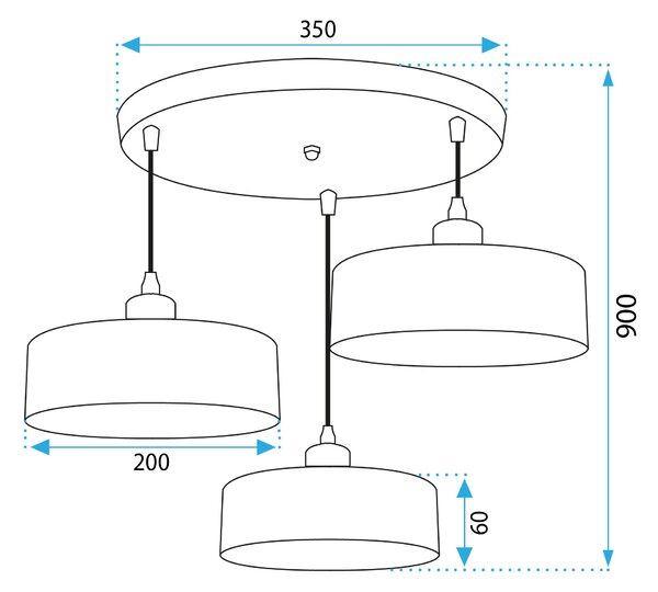 Lampa Wisząca APP1334-3CP Black Gold