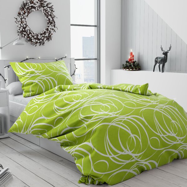 Pamučna posteljina Aromis zelena hotelski džep Dimenzije posteljine: 70 x 90 cm | 140 x 200 cm
