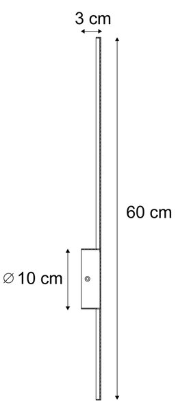 Moderna zidna svjetiljka crna 60 cm uklj. LED - Clockwise