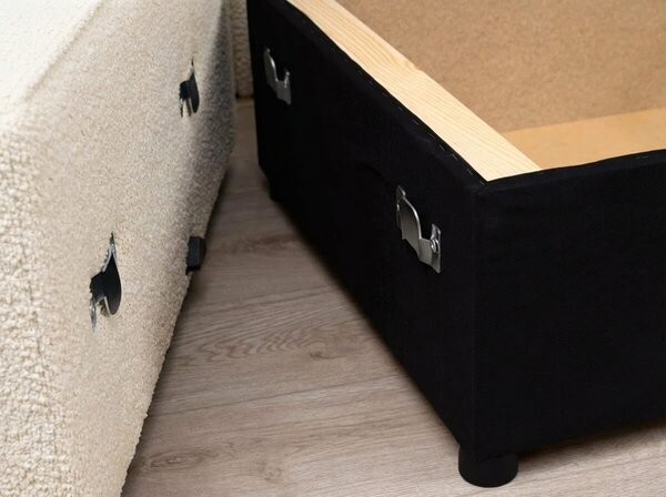 Razvlačna kutna garnitura L SMART BOUCLE 232x143 cm, krem, univerzalna