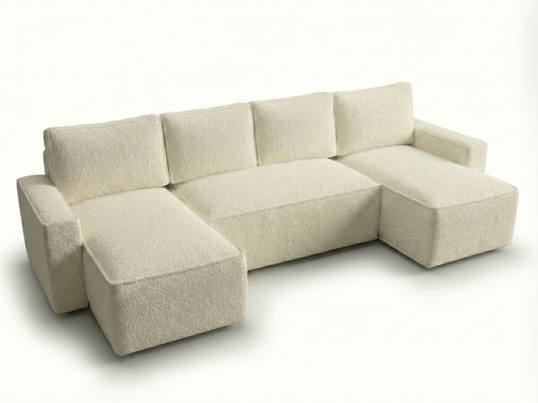 Razvlačna U kutna garnitura SMART BOUCLE 303x140 cm, krem
