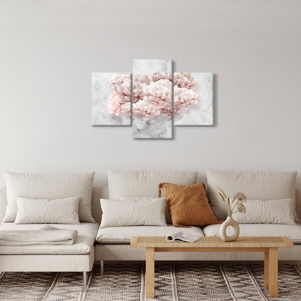 Slika - Ružičasto cvijeće na zidu (90x60 cm)