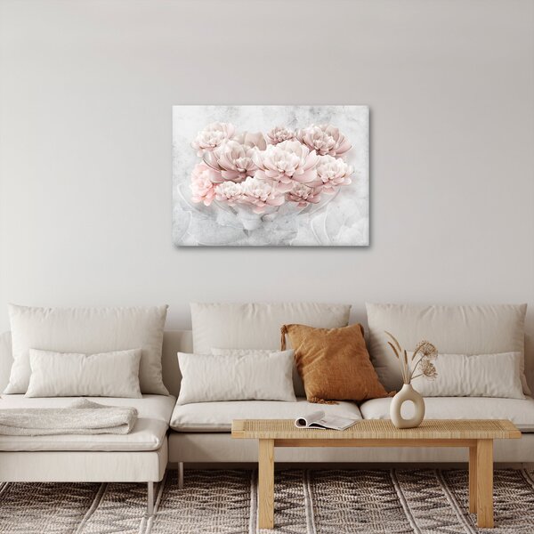 Slika - Ružičasto cvijeće na zidu (70x50 cm)