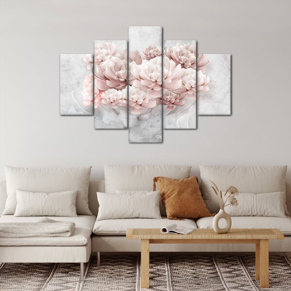 Slika - Ružičasto cvijeće na zidu (150x105 cm)