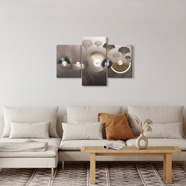 Slika -Zlatnosmeđa apstrakcija (90x60 cm)