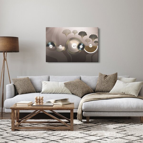 Slika -Zlatnosmeđa apstrakcija (90x60 cm)