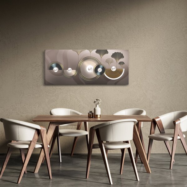 Slika -Zlatnosmeđa apstrakcija (120x50 cm)