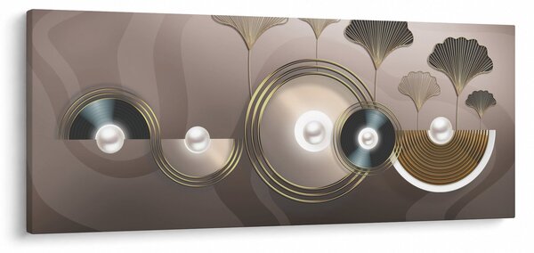 Slika -Zlatnosmeđa apstrakcija (120x50 cm)