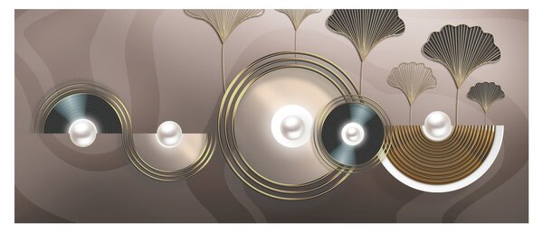 Slika -Zlatnosmeđa apstrakcija (120x50 cm)