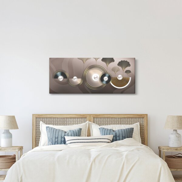 Slika -Zlatnosmeđa apstrakcija (120x50 cm)