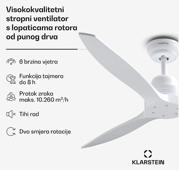 Klarstein Santa Elena Smart 52" stropni ventilator, 10260 m³/h, 6 postavki brzine, daljinski upravljač