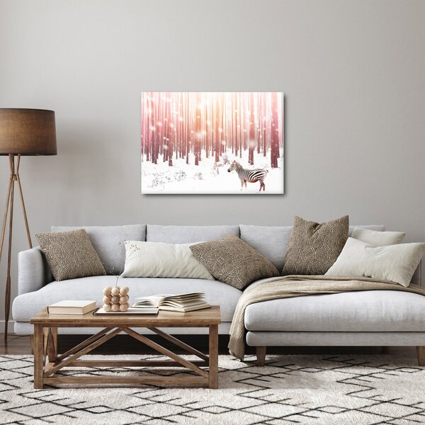 Slika - Zebra u snježnoj šumi (70x50 cm)