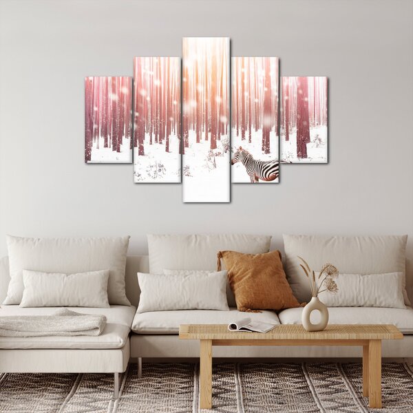 Slika - Zebra u snježnoj šumi (150x105 cm)