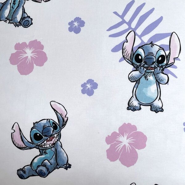 Pamučna dječja plahta s gumom za krevet za jednu osobu 90x200 cm Lilo and Stitch – Jerry Fabrics