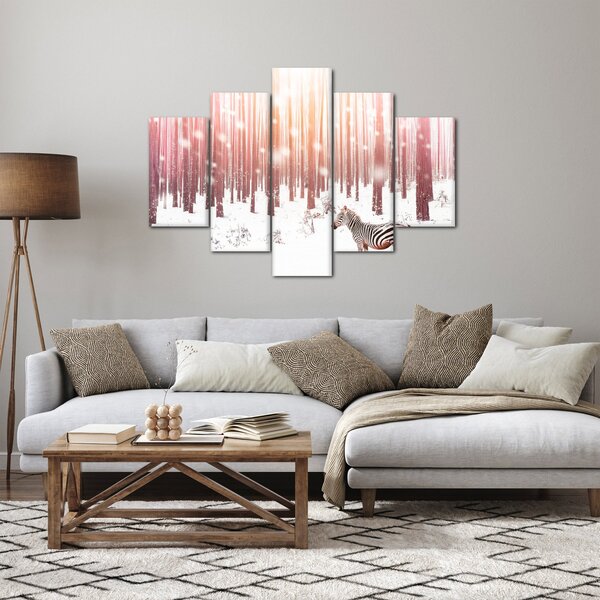Slika - Zebra u snježnoj šumi (150x105 cm)