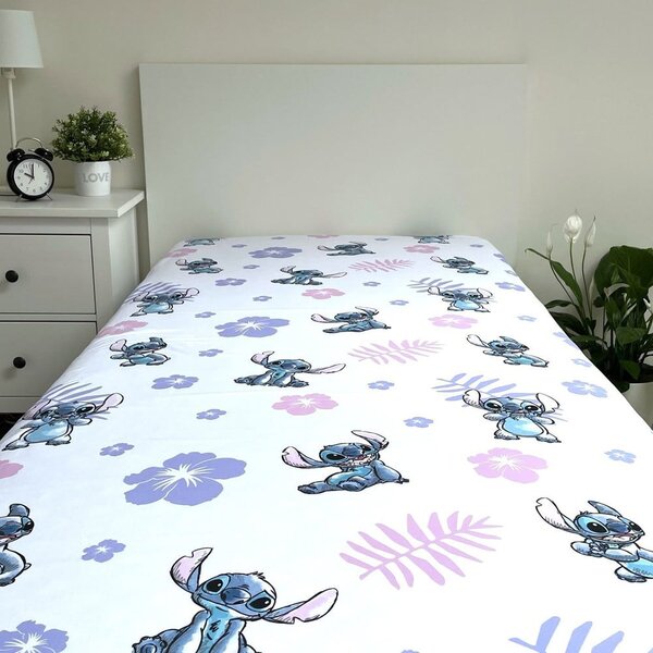 Pamučna dječja plahta s gumom za krevet za jednu osobu 90x200 cm Lilo and Stitch – Jerry Fabrics