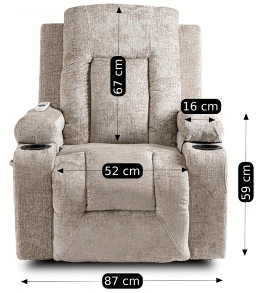 JAKS Masažna fotelja bež mikropliš Box