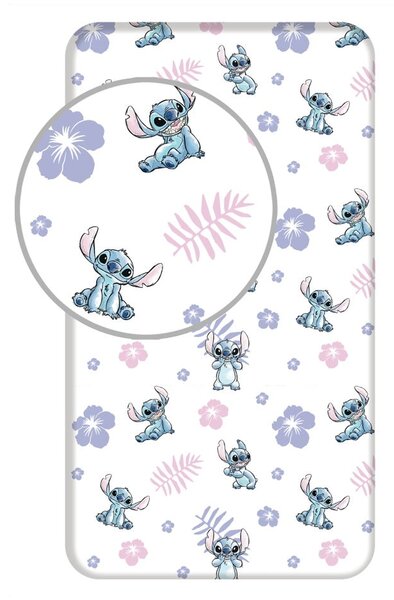 Pamučna dječja plahta s gumom za krevet za jednu osobu 90x200 cm Lilo and Stitch – Jerry Fabrics