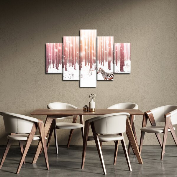 Slika - Zebra u snježnoj šumi (150x105 cm)