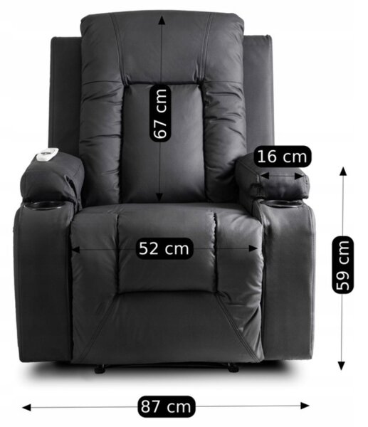 JAKS Masažna fotelja crna eko koža Box
