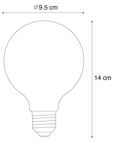 Set od 5 pametnih E27 prigušivih LED žarulja G95 prozirnih 7W 806 lm 2700-6500K Zigbee
