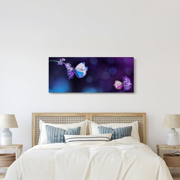 Slika - Leptiri na lavandi (120x50 cm)