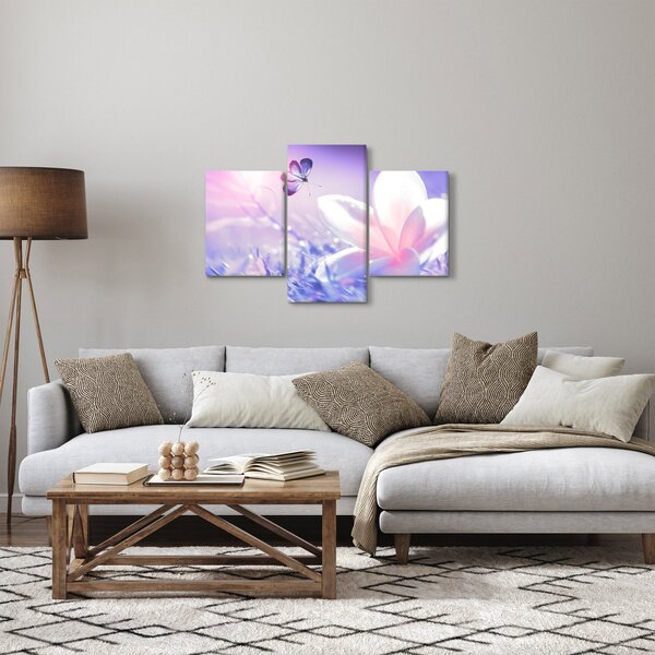 Slika - Leptir slijeće na cvijet (90x60 cm)