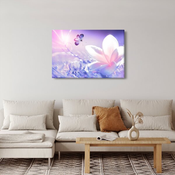 Slika - Leptir slijeće na cvijet (90x60 cm)