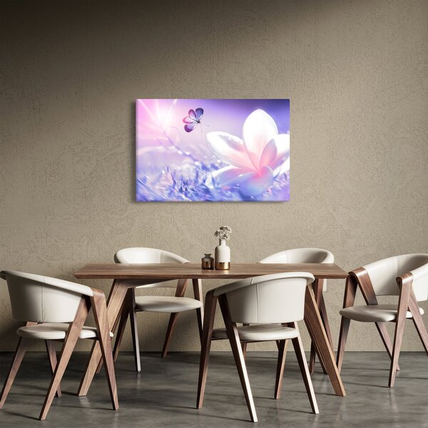 Slika - Leptir slijeće na cvijet (90x60 cm)