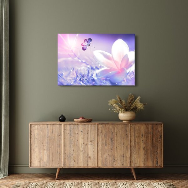 Slika - Leptir slijeće na cvijet (90x60 cm)