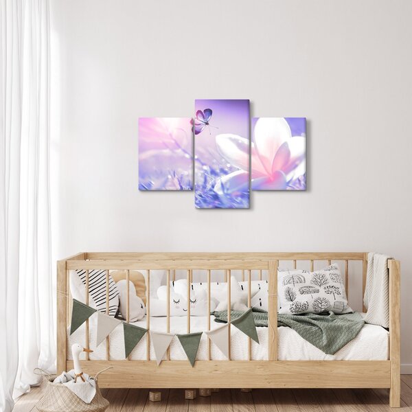 Slika - Leptir slijeće na cvijet (90x60 cm)
