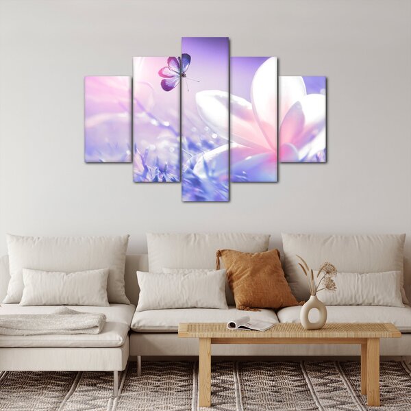 Slika - Leptir slijeće na cvijet (150x105 cm)